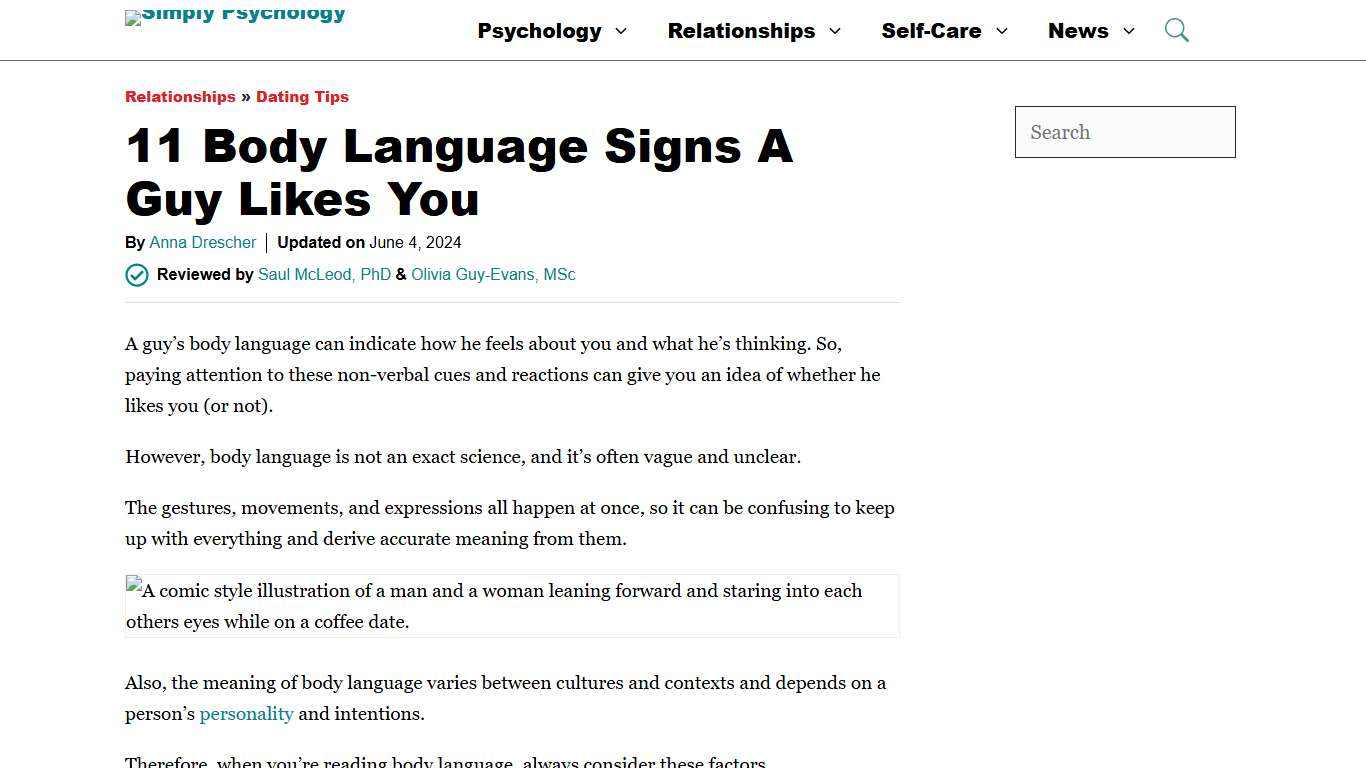 11 Body Language Signs a Guy Likes You